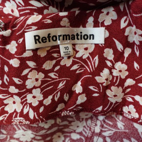 Reformation Dress Womens 10 Doris Mini Red White Daisy Floral Sleeveless - Picture 8 of 9